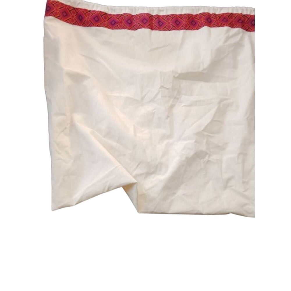 Tory Burch Cream Duster with Pink and Red Geometric Trim (511)